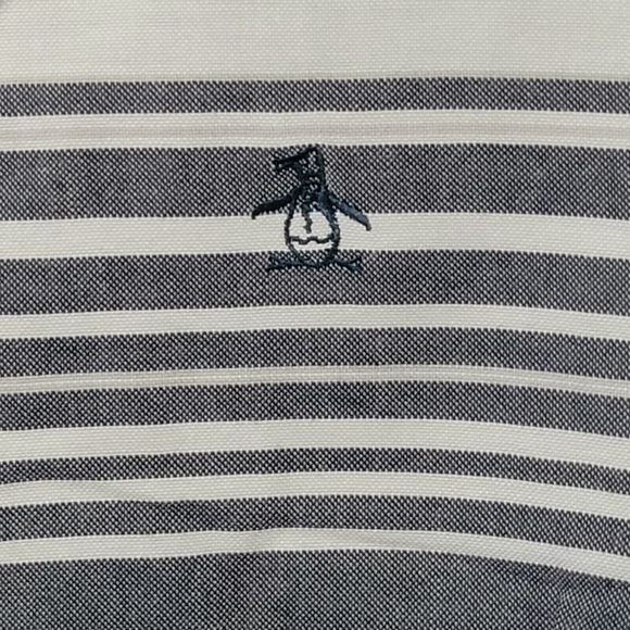 Original Penguin Mens XL Gray White Button Down Shirt Heritage Slim Fit … - Picture 4 of 14